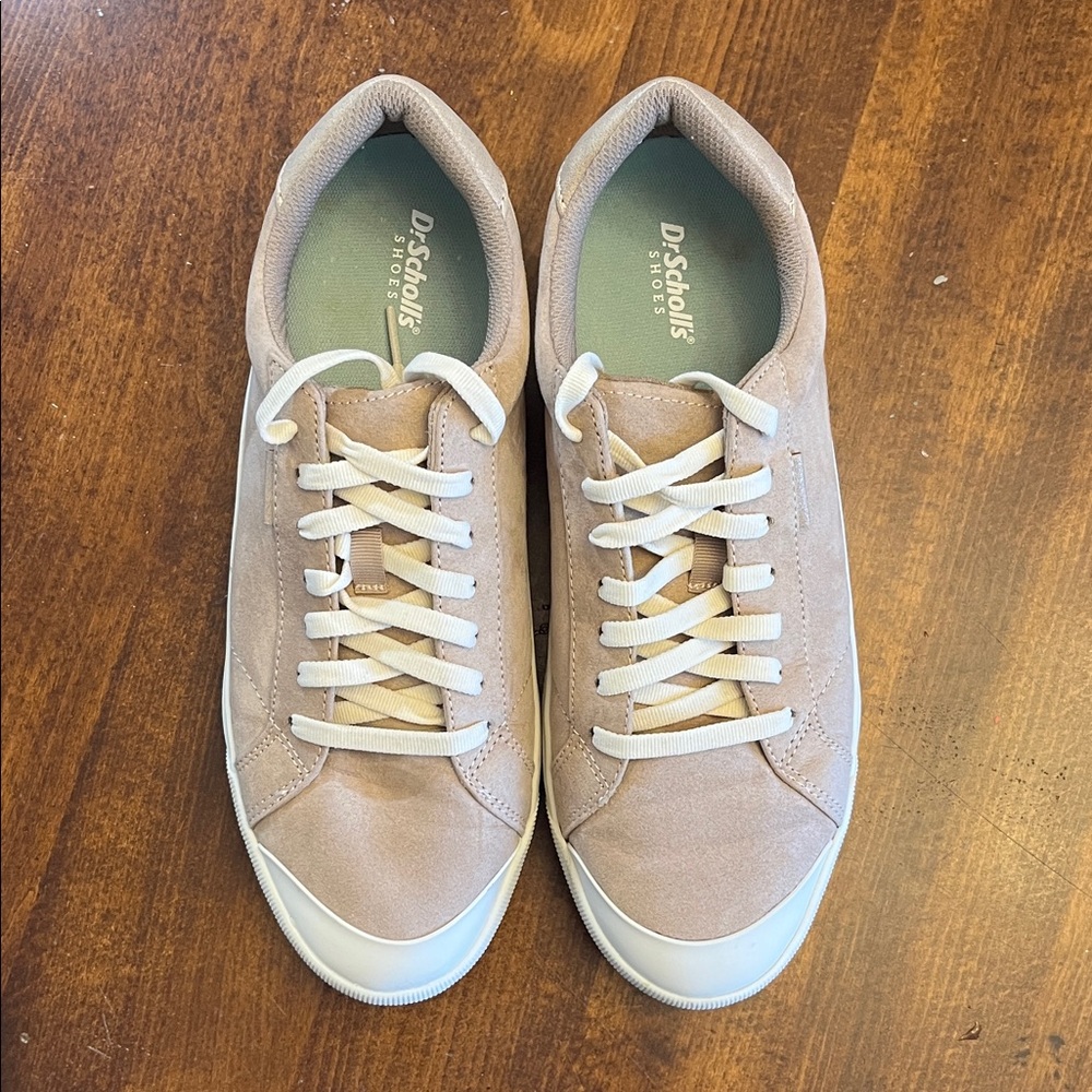 Dr. Scholl's Light Brown Suede Lace-Up Sneakers, Sz 10